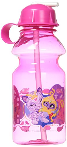Zak Designs Shimmer Shine 14oz Kids Water Bottle with Straw - BPA Free with Easy Clean Design, Shimmer-Shine