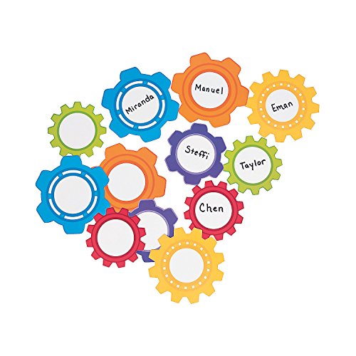 Gear Cutouts, blue, red, yellow, green