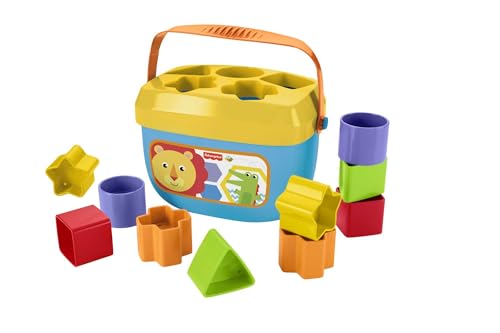 Fisher-Price Stacking Toy Baby’s First Blocks Set of 10 Shapes for Sorting Play for Infants Ages 6+ Months