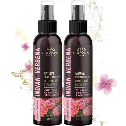 Natural Air Freshener Spray—Geranium & Lemongrass Odor Eliminator—Non-Toxic Essential Oil Deodorizer Spray for Home,Toilet,Room,Lounge,Laundry,Cabinet,Fabric;Safe for Kids & Pets—2PK- 4Oz each