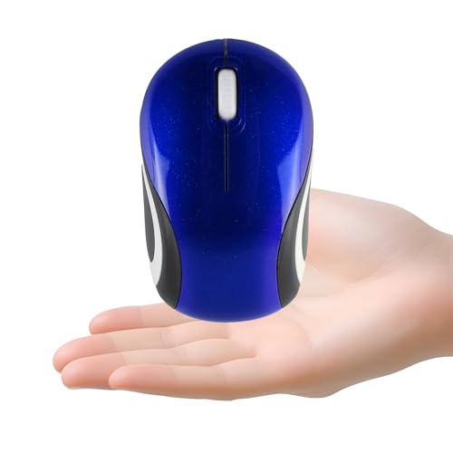 Mini souris sans fil pour enfants de 3 à 7 ans avec récepteur USB pour ordinateur portable Bleu