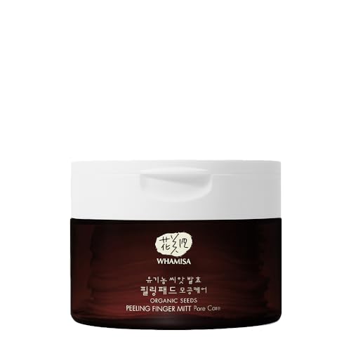 Whamisa Organic SEEDS Peeling Finger Mitt Moisturizing Serum 30 Gauze Exfoliating Pads - Natural Ingredients Serum 30 Pads - Korean Skincare Removing Dead Skin Cells - Sebum Control Hydrating
