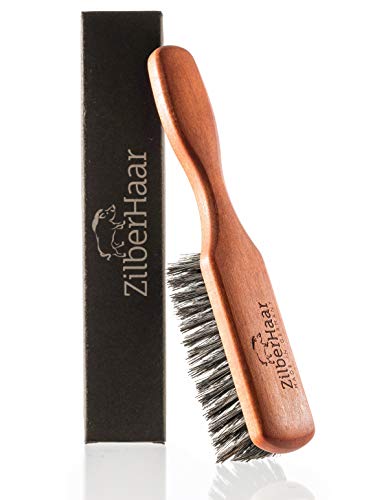 ZilberHaar Regular Beard Brush - Soft Boar Bristles - Beard grooming brush for men - Straightens and Promotes beard growth - Works with Beard Oils and Balms - Essential for beard care kits