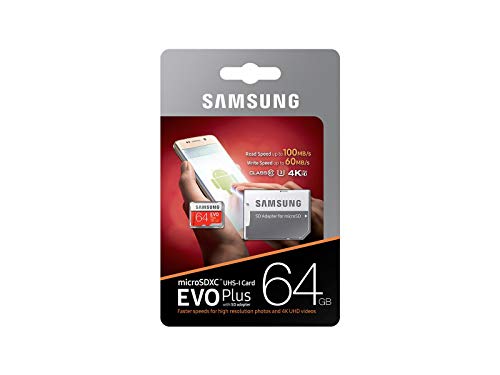 Samsung 64GB EVO Plus Micro SDXC Memory Card with Adapter MB-MC64GA/EU