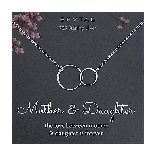 EFYTAL Mother Daughter Necklace, Mom Christmas Gifts, Mom Necklace for Women, Birthday Gifts for Mom from Daughter