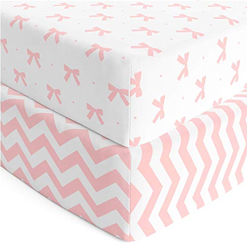 Cuddly Cubs Pink Betten, Baumwolle, Pink & Gray, Crib Sheets