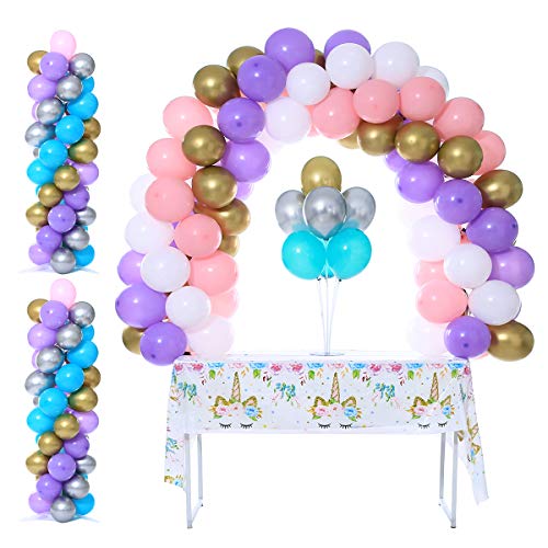 2 Set Balloon Column Stand Kit Base and Pole 4 Feet Height Balloon Tower Decoration for Birthday Party Wedding Party Event by Party Zealot