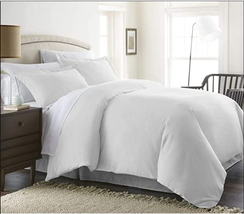 Beckham Hotel Collection Luxury Soft Brushed 1800 Series Microfiber Duvet Cover Set - Hypoallergenic - King/Cal King, Pure White
