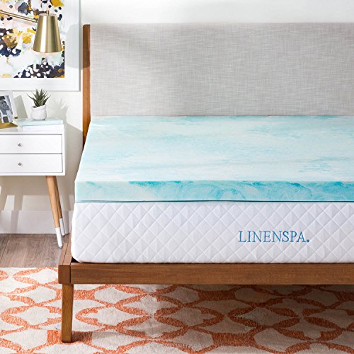 Linenspa 3 Inch Memory Foam Mattress Topper, Gel Swirl Memory Foam Twin XL, CertiPUR-US Certified
