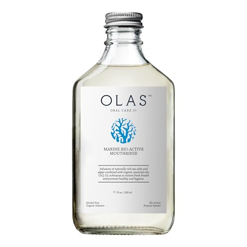 Olas Alcohol Free Mouthwash & Oral Rinse - Marine Bio-Active Mouth Rinse With Essential Oils & Antioxidants for a Healthy Oral Microbiome - Fluoride Free Natural Mouthwash (200 ml)