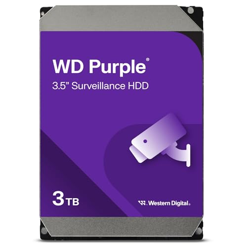 Western Digital 3TB WD Purple Surveillance Internal Hard Drive HDD - SATA 6 Gb/s, 64 MB Cache, 3.5" - WD30PURZ