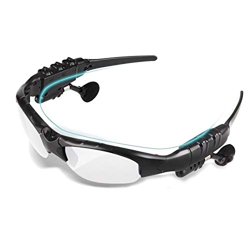 TechKen Sonnenbrille Headset Kopfhörer Bluetooth Wireless Musik Sonnenbrille Headsets für iPhone Samsung LG und Smartphones PC Tablets, durchsichtig