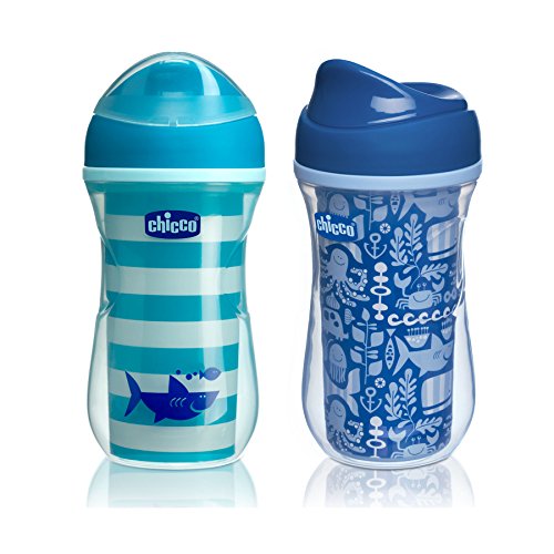 Chicco Insulated Rim Spout Trainer Sippy Cup 9oz 12m+ (2pk) - Teal/Blue