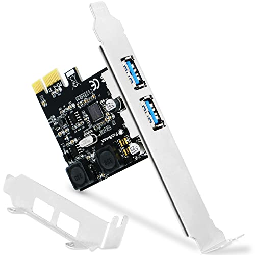 Feb Smart 2 Ports USB 3.0（Super Fast 5Gbps）PCI Express (PCIe) Expansion Card for Windows XP,7,Vista,8,8.1,10 Desktop Computer-Build in Self Power Technology-No Need Additional Power Supply(FS-U2-Pro)