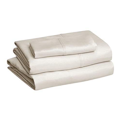 AmazonBasics Light-Weight Microfiber Sheet Set - Twin, Beige, 4-Pack