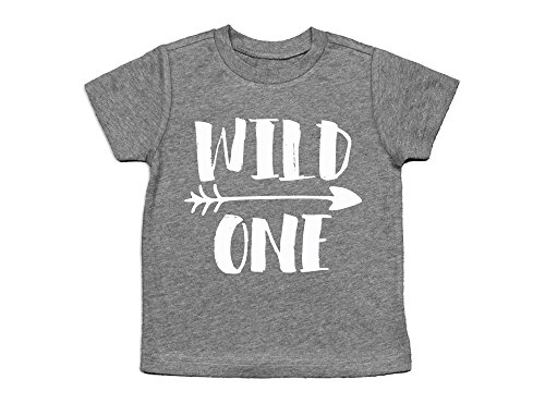 Wild One 1st Birthday Shirt First Birthday Top (12 Months, Heather Gray)