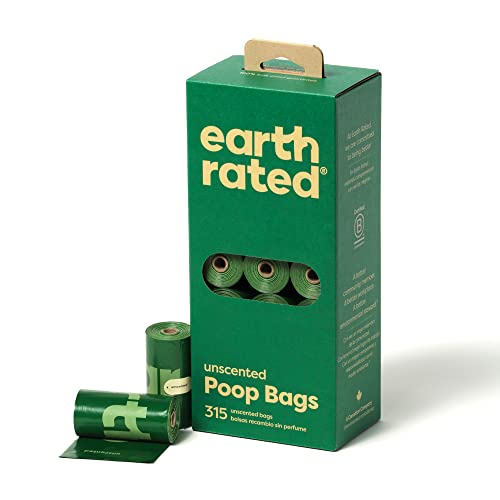 Earth Rated 315-Count Dog Waste Bags, Unscented Poop Bags, 21 Refill Rolls