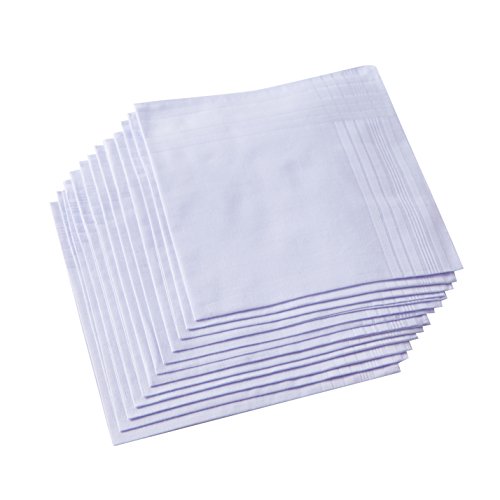 Men's Pure White 100% Cotton Handkerchief (6)