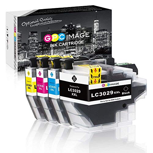 GPC Image 4 Pack Compatible Ink Replacement for Brother LC3029 LC3029BK LC3029C LC3029M LC3029Y (1 Black, 1 Cyan, 1 Magenta, 1 Yellow) for Brother MFC-J6935DW MFC-J6535DW MFC-J5830DW MFC-J5930DW