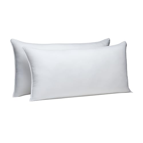 Amazon Basics Down-Alternative Pillows for Stomach and Back Sleepers, Soft Density, 20 x 36 inches, 2-Pack, White