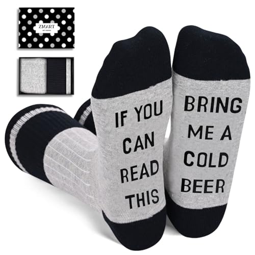 Zmart Beer Gifts for Men - Funny Socks for Beer Lovers, Father's Day Gift for Him