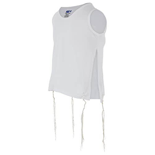Zion Judaica Quality Boys Tzitzit Undershirt Kids Fine Cotton Certified Kosher T-Shirt Tzitzis Sweat Free Camp Talit Katan White