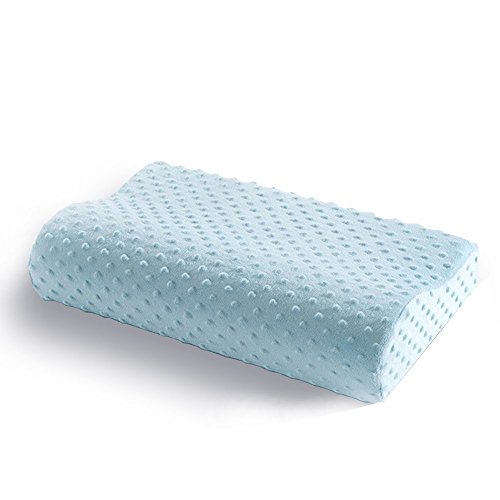 Nakital Contour Memory Foam Pillow for Sleeping, Ventilated Organic Memory Foam Cervical Neck Support Pillow, Breathable Washable Cover,Back Chiropractic Side Sleeper Ergonomic Pillow Bed