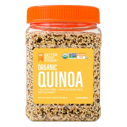 BetterBody Foods Organic Quinoa, Vegan, Gluten Free, Low Glycemic Rice Replacement, 24 ounce