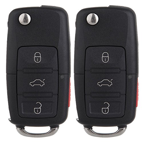 SCITOO 2 X Flip Key Fob for V-olkswagen Beetle for Golf for Jetta for Passat 2002-2010 HLO1J0959753AM HLO1J0959753DC NBG735868T HLO 1J0 959 753AM HLO 1J0 959 753DC