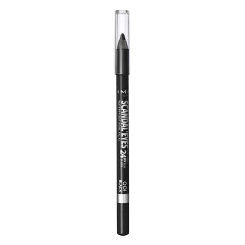 RIMMEL LONDON - Scandal'eyes Eyeliner - Waterproof Khol - 24hr Wear, Smudge-proof - Ultra Smooth & Creamy Formula - High Intensity Colour - 001 Black - 1.3g