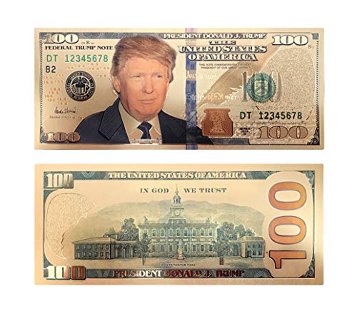 Authentic President Donald Trump Gold Plated Dollar Bill $100 Presidential Collectible Bank Note by Lane Co