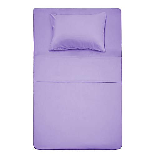 Best Season Twin Size Bed Sheet Set - 3 Piece (Lavender) 1 Flat Sheet,1 Fitted Sheet and 1 Pillow Cases,100% Brushed Microfiber 1800 Luxury Bedding,Deep Pockets,Extra Soft & Fade Resistant