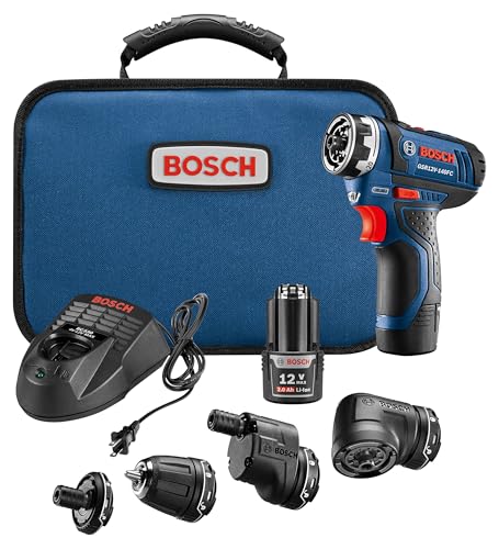Bosch GSR12V-140FCB22 Cordless Electric Screwdriver 12V Kit - 5-In-1 Multi-Head Power Drill Set