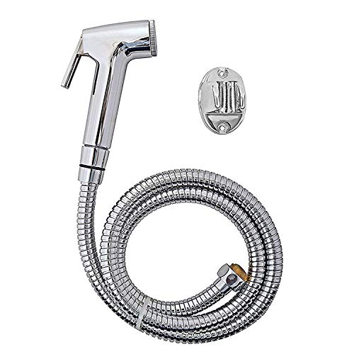 SBD Safari ABS Plastic Health Faucet Gun with Flexible Stainless Steel Hose Tube and PVC Holder | Health Faucet Set | Bidet Jet Spray | Jet Spray for Toliet (Safari, 1 Mtr)