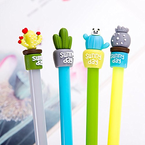 4PC Cartoon Cactus Gel Black Pens Kawaii Pens Cute Office Stationery Student Gift