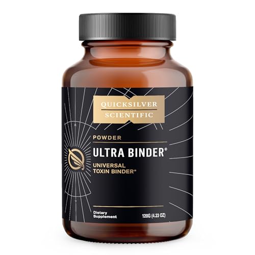 Quicksilver Scientific Ultra Binder Powder - Multi Toxin Binder with Bentonite Clay Powder, Zeolite Detox & Charcoal - Supplement for Gut Support & The Body's Toxin Removal Process (120g)