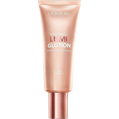 L’Oréal Paris True Match Lumi Glotion Natural Glow Enhancer for Face & Body, Instantly Hydrates and Illuminates Skin, Sheer Color Tint, Offers a Sunkissed Glow, 903 Medium, 40 mL