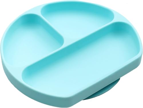 Silikong Suction Plate for Toddlers | BPA Free, 100% Food-Grade Silicone | Microwave, Dishwasher and Oven Safe | Stay Put Divided Baby Feeding Plates
