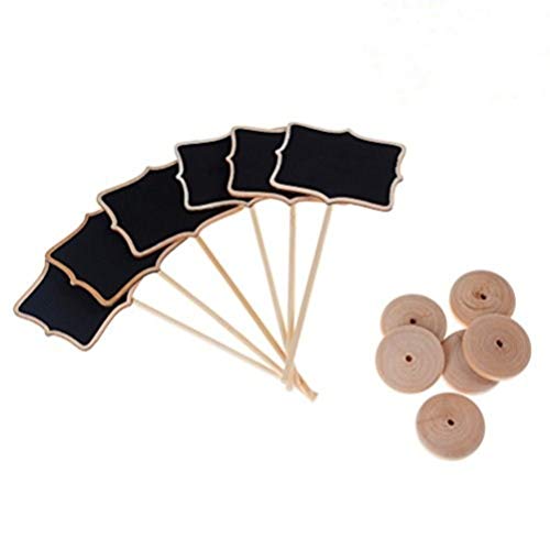 JiaUfmi 12Pcs Mini Rectangle Chalkboards Black Board with Stand for Message Board Signs Wood Small Chalkboard Signs for Wedding Birthday Parties Table Numbers Food Signs and Special Event Decoration