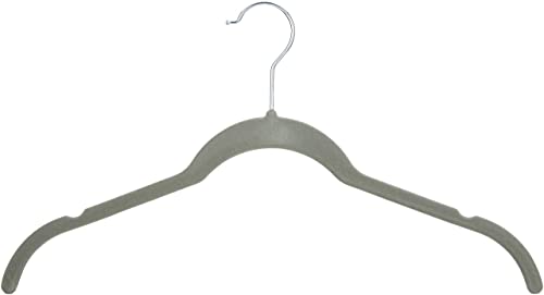 Amazon Basics Slim, Velvet, Non-Slip Shirt Clothes Hangers, Gray/Silver - Pack of 30