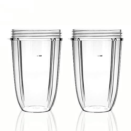 QueenTrade 2pcs 24OZ Replacement Tall Cup For Nutri bullet 600w 900w Blender Mixer Replacement Parts