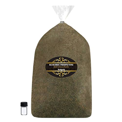 Sluiceboy Prospecting - 5 Pound Nugget Paydirt Guaranteed Gold + Free Glass Vial - Mine for Gold at Home! Larger Nuggets