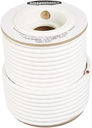 Amazon Basics Speaker Wire - 14-Gauge, 99.9% Oxygen-Free Copper, 30,5 m, White