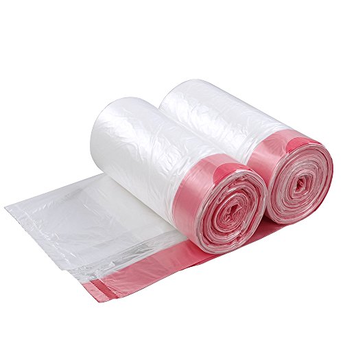 Jekiyo 5 Gallon Clear Drawstring Trash Bags, 2 Rolls/120 counts