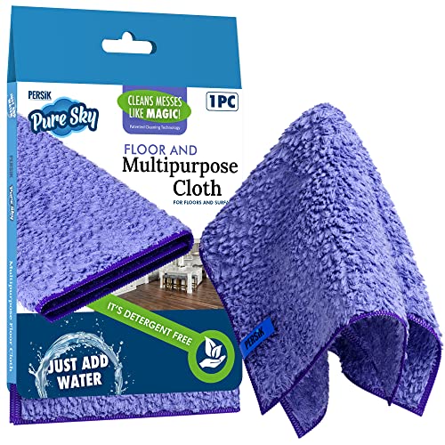 Pure-Sky Ultra Microfiber Cloth – JUST ADD Water No Detergents Needed - Multipurpose Towel - Stick-Attachable for Floor Mop, or Handheld Towel to Clean Any Surfaces and Car Interior
