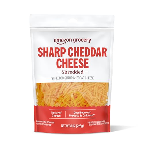 Amazon Grocery, Shredded Sharp Cheddar Cheese, 8 Oz (Previously Happy Belly, Packaging May Vary)