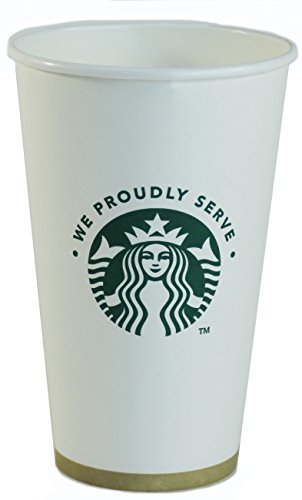 Starbucks White Disposable Hot Paper Cup, 16 Ounce, 100 Pack