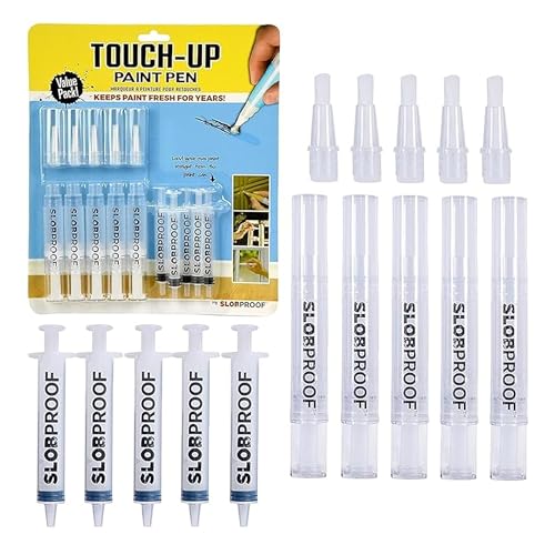 Slobproof Refillable Touch-Up Paint Pen – Mess-Free Wall Repair Tool, Easy Twist Control, Precise Application, Convenient Storage, DIY Home Maintenance – 5-Pack
