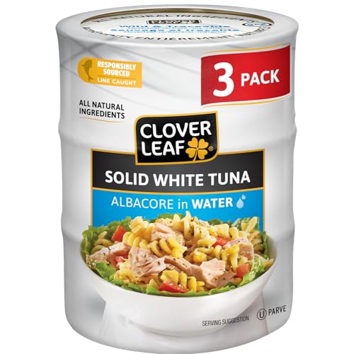 Clover Leaf Solid White Albacore Tuna in Water - 170g, 3 Count - Canned Tuna - High In Protein - 14g Of Protein Per 55g Serving Drained - 100% Wild-Caught And Traceable Tuna - Trace My Catch