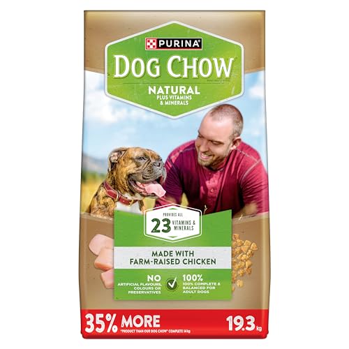 Dog Chow Dry Dog Food, Natural Farm-Raised Chicken - 19.3 kg Bag